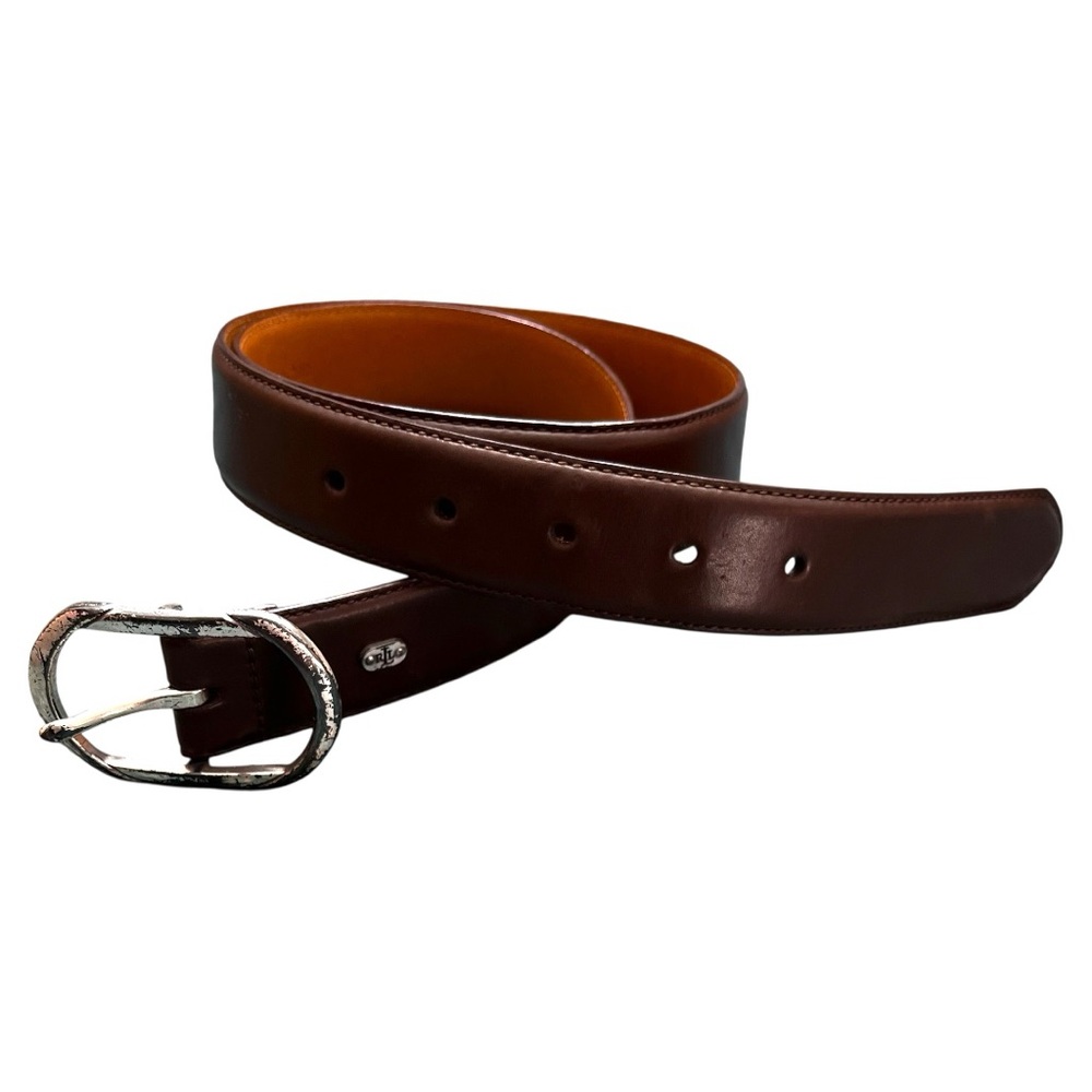 Lauren Ralph Lauren Italian Leather Belt Chocolate Brown Medium Chic 9101223-208